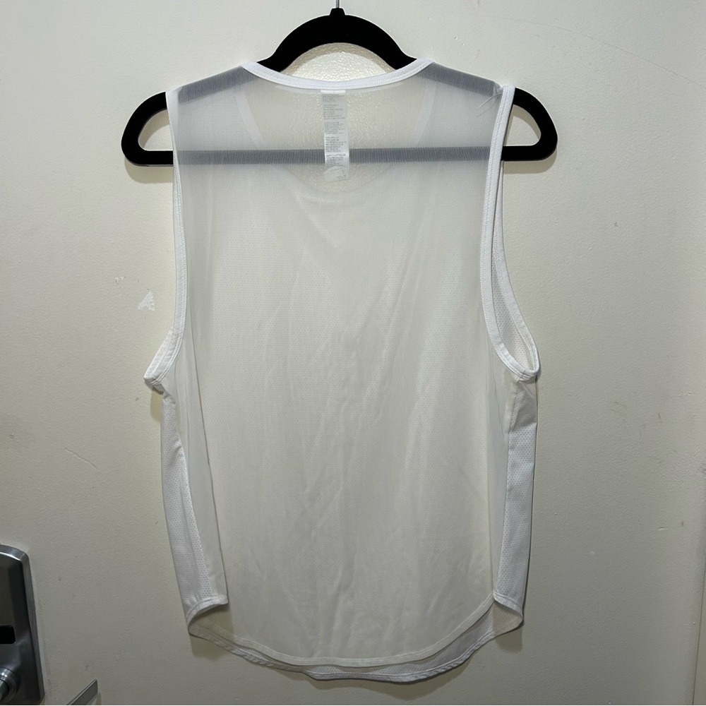 Fabletics White Mesh Muscle Tank Size Large - Picture 5 of 9